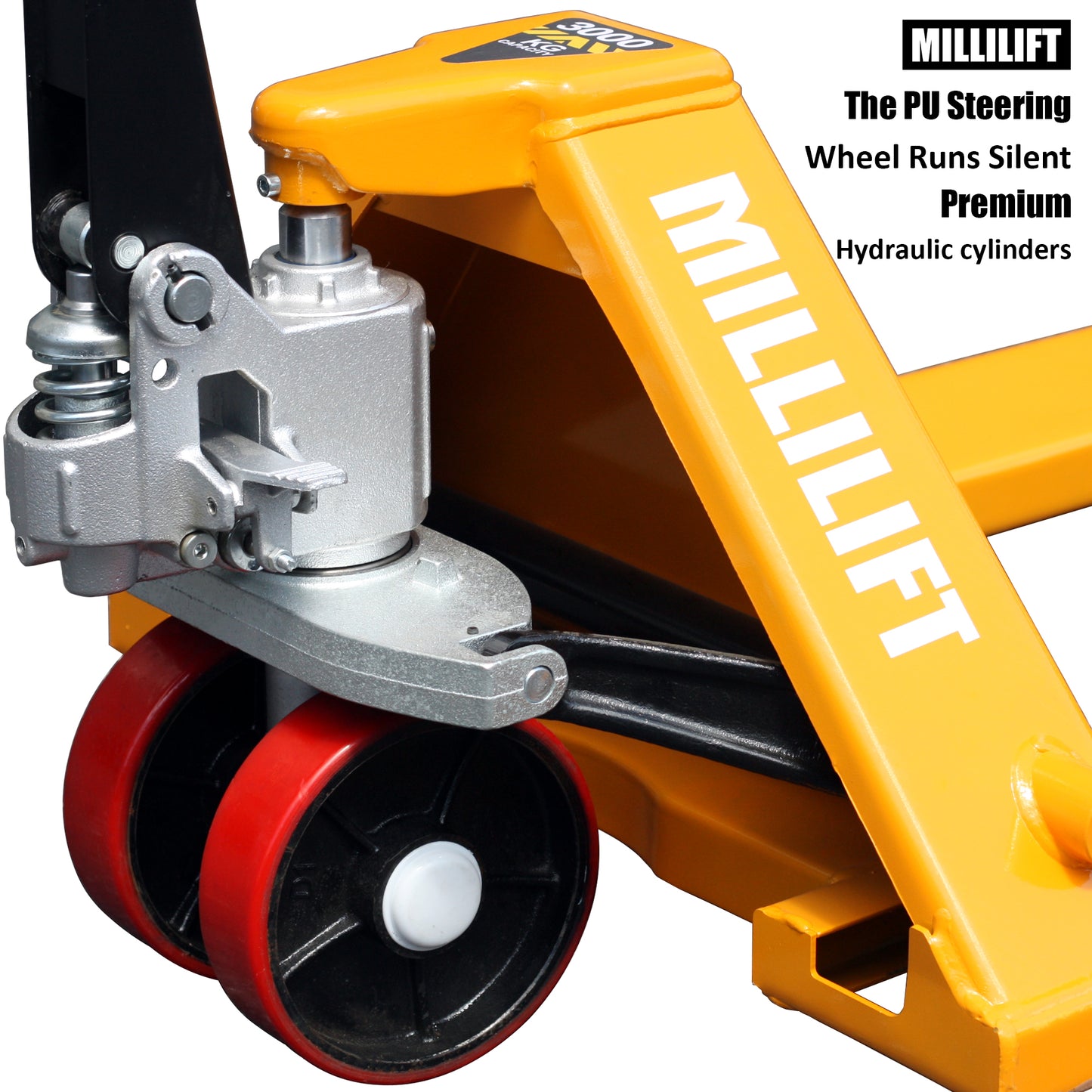 Manual Pallet Jack, Fork Size 48" L x 27" W, 6600LB Capacity, Yellow | Heavy-Duty Hand Pallet Truck for Warehouse, Construction, Market, Port Use | CE Certified