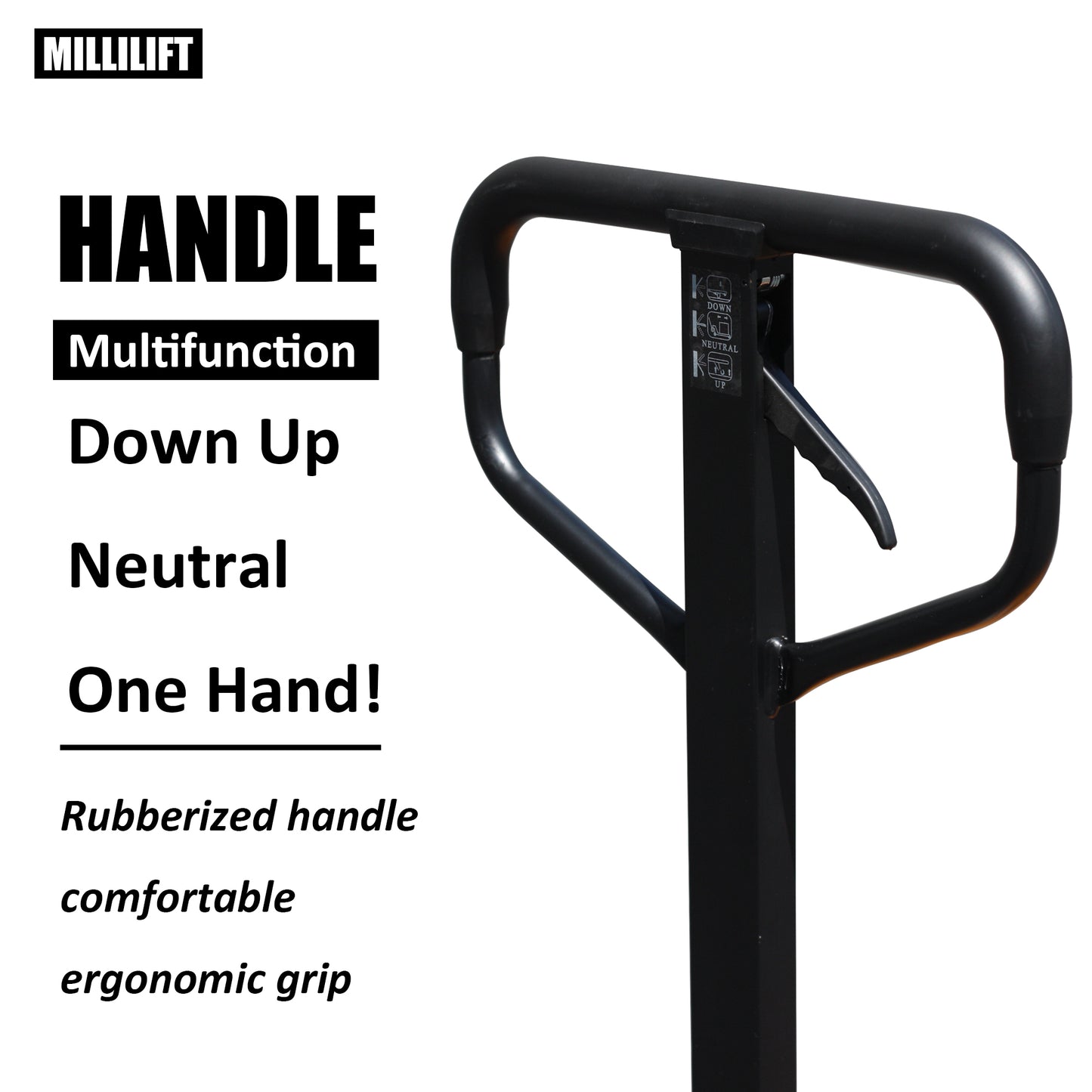 Manual Pallet Jack, Fork Size 48" L x 27" W, 6600LB Capacity, Yellow | Heavy-Duty Hand Pallet Truck for Warehouse, Construction, Market, Port Use | CE Certified